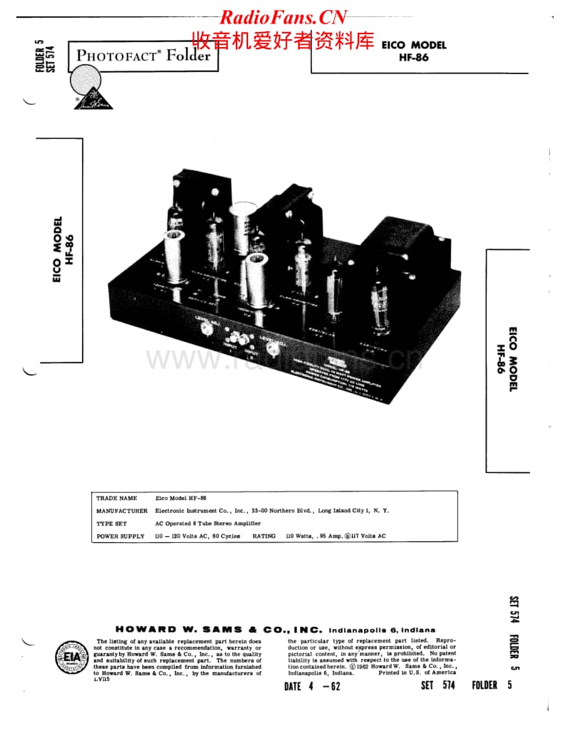 Eico-HF-86-Service-Manual电路原理图.pdf_第1页