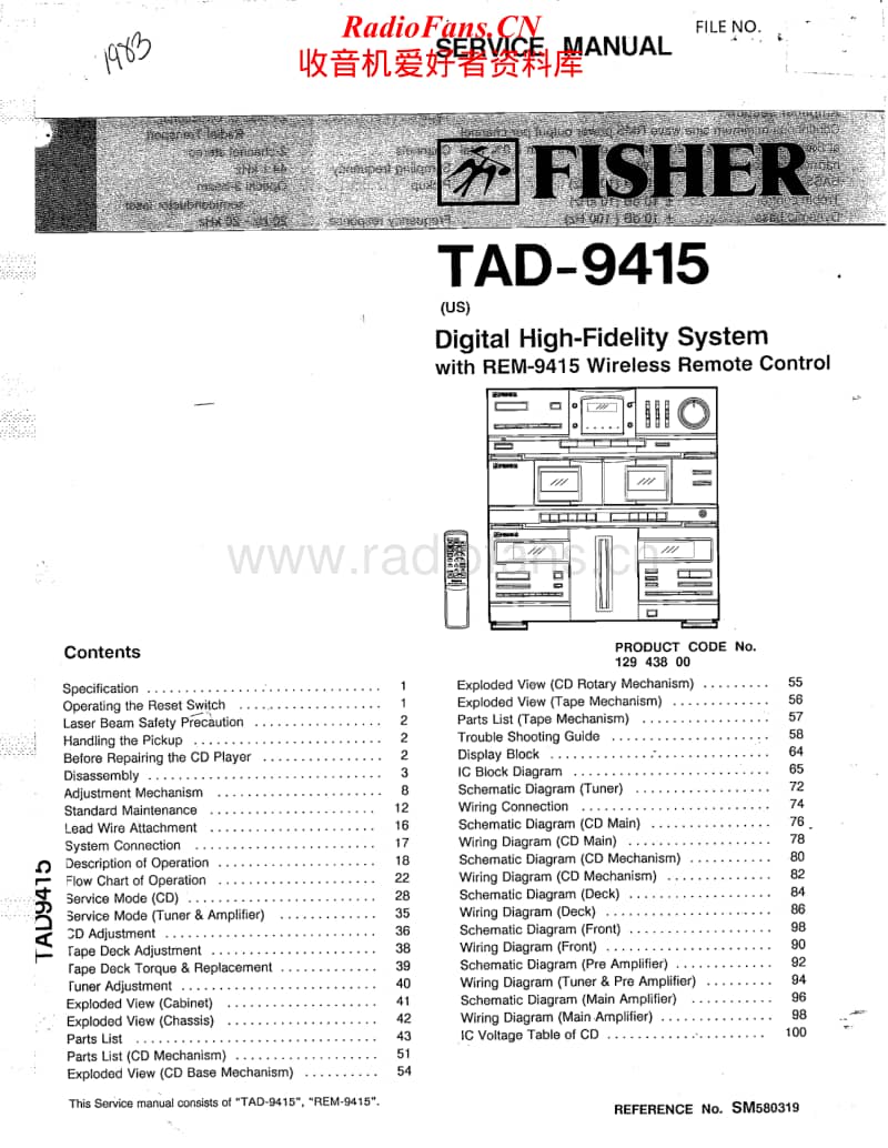 Fisher-TAD-9415-Service-Manual电路原理图.pdf_第1页