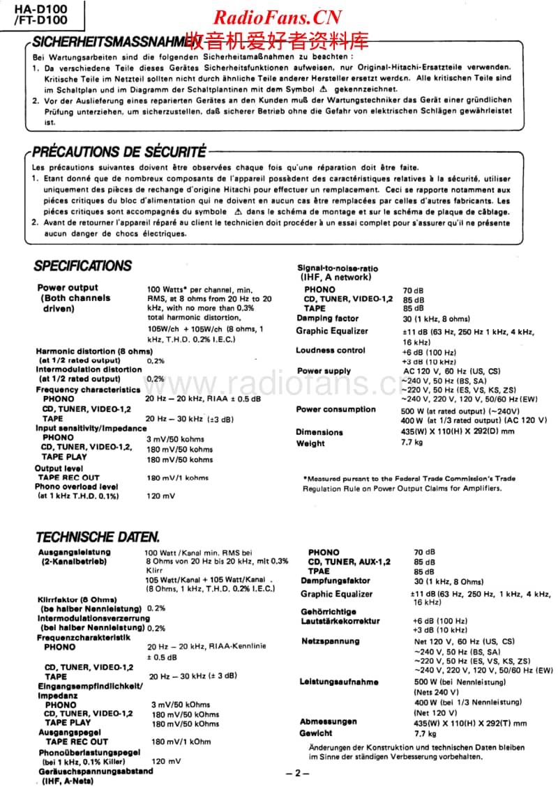 Hitachi-HA-D100-Service-Manual电路原理图.pdf_第2页