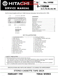 Hitachi-D-1100-M-Service-Manual电路原理图.pdf