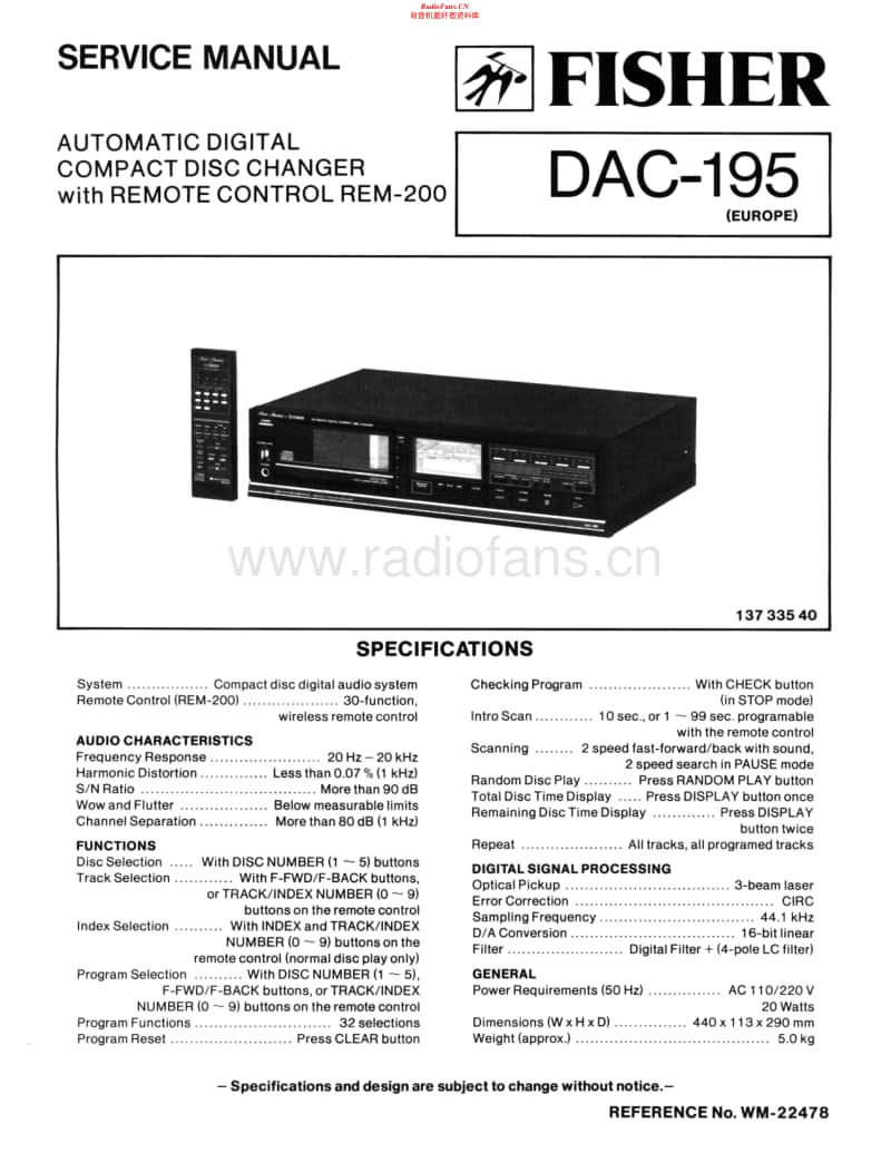 Fisher-DAC-195-Schematic电路原理图.pdf_第1页