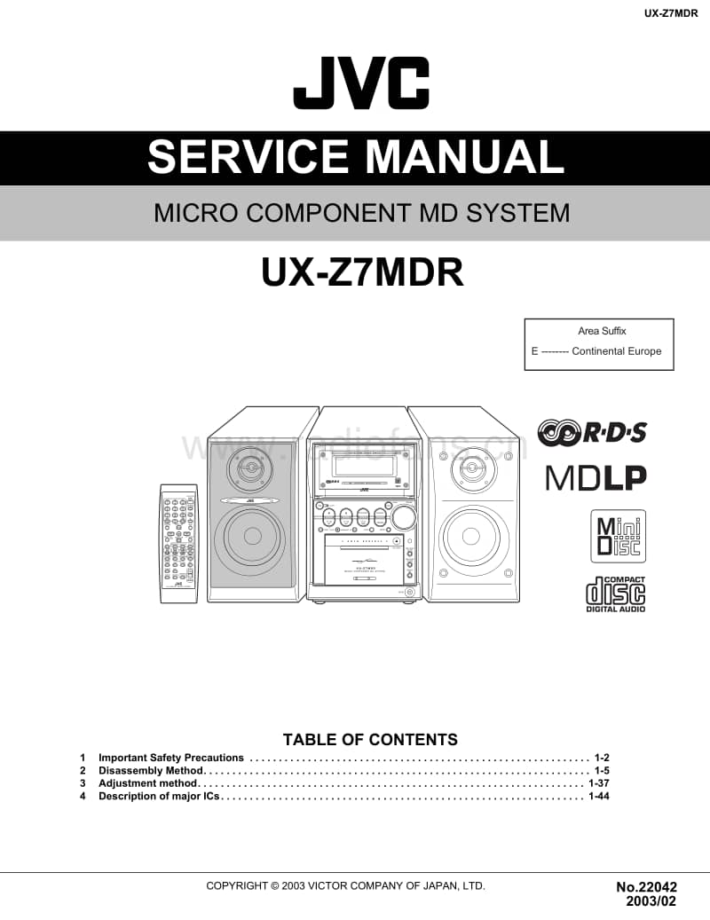 Jvc-UXZ-7-MDR-Service-Manual电路原理图.pdf_第1页