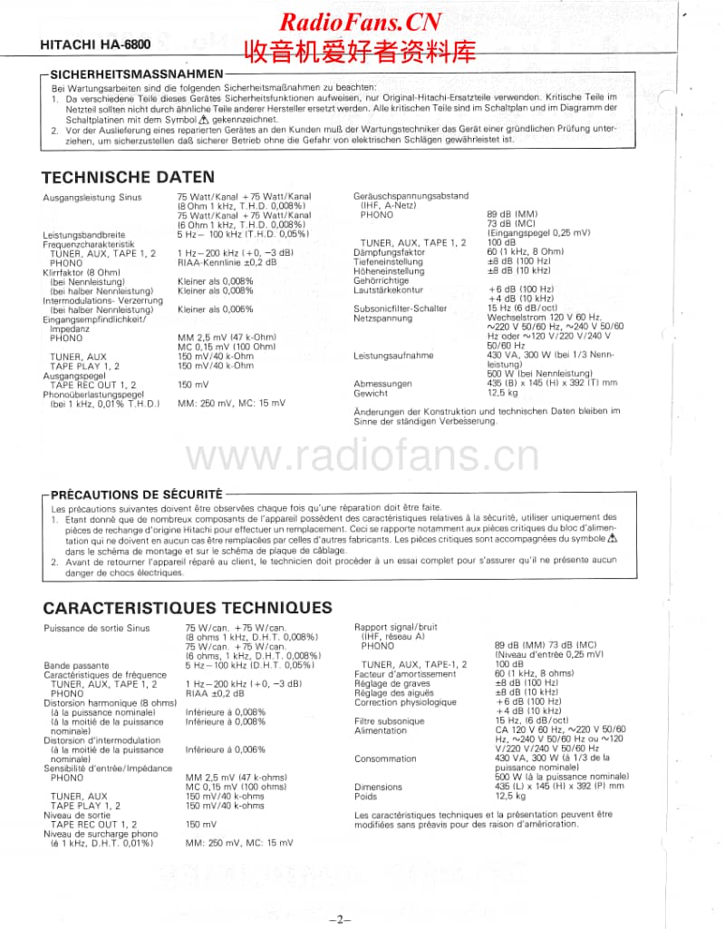 Hitachi-HA-6800-Service-Manual电路原理图.pdf_第2页