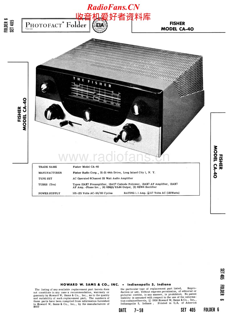 Fisher-CA-40-Service-Manual电路原理图.pdf_第1页
