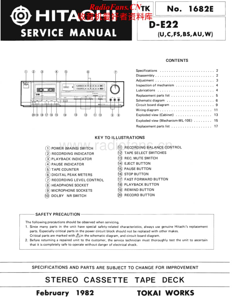 Hitachi-DE-22-Service-Manual电路原理图.pdf_第1页