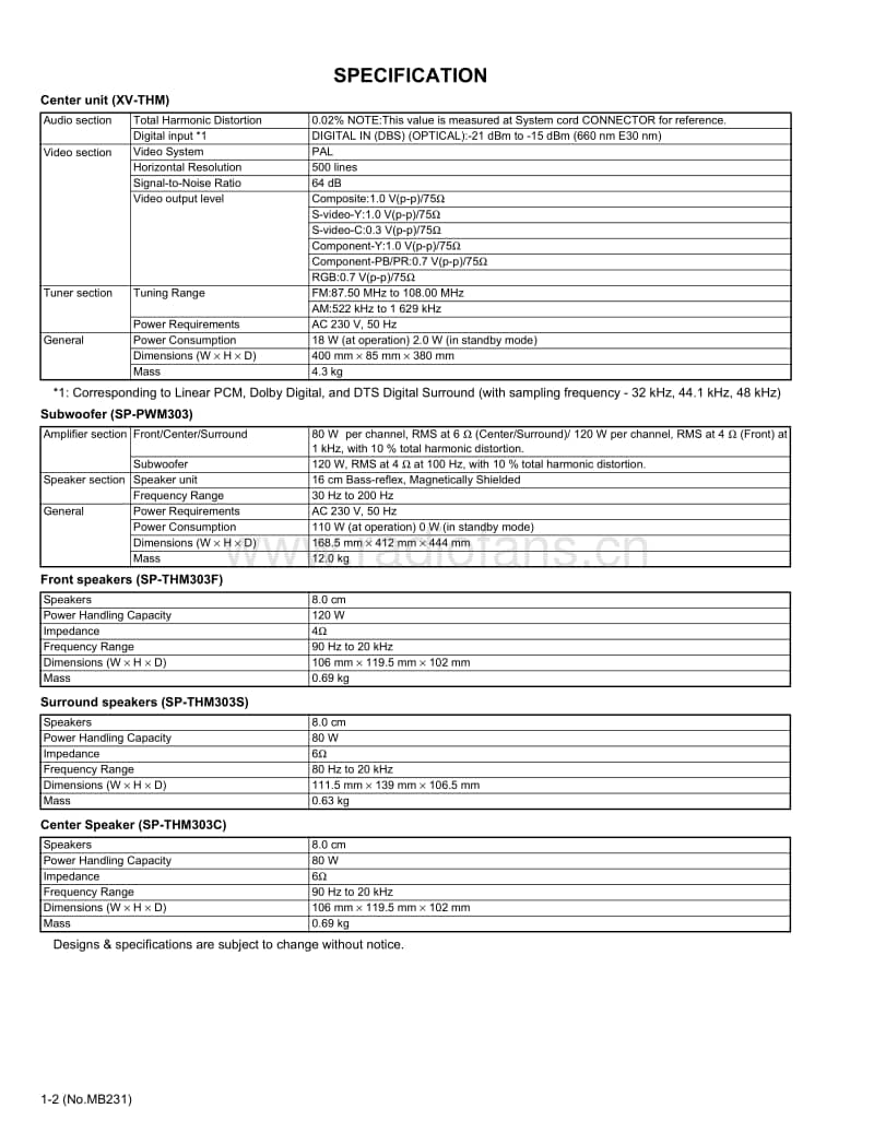 Jvc-THM-303-Service-Manual电路原理图.pdf_第2页