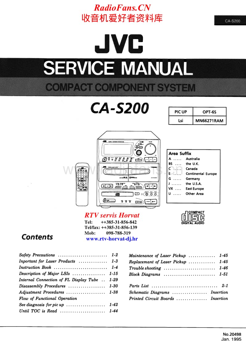 Jvc-CAS-200-Service-Manual电路原理图.pdf_第1页