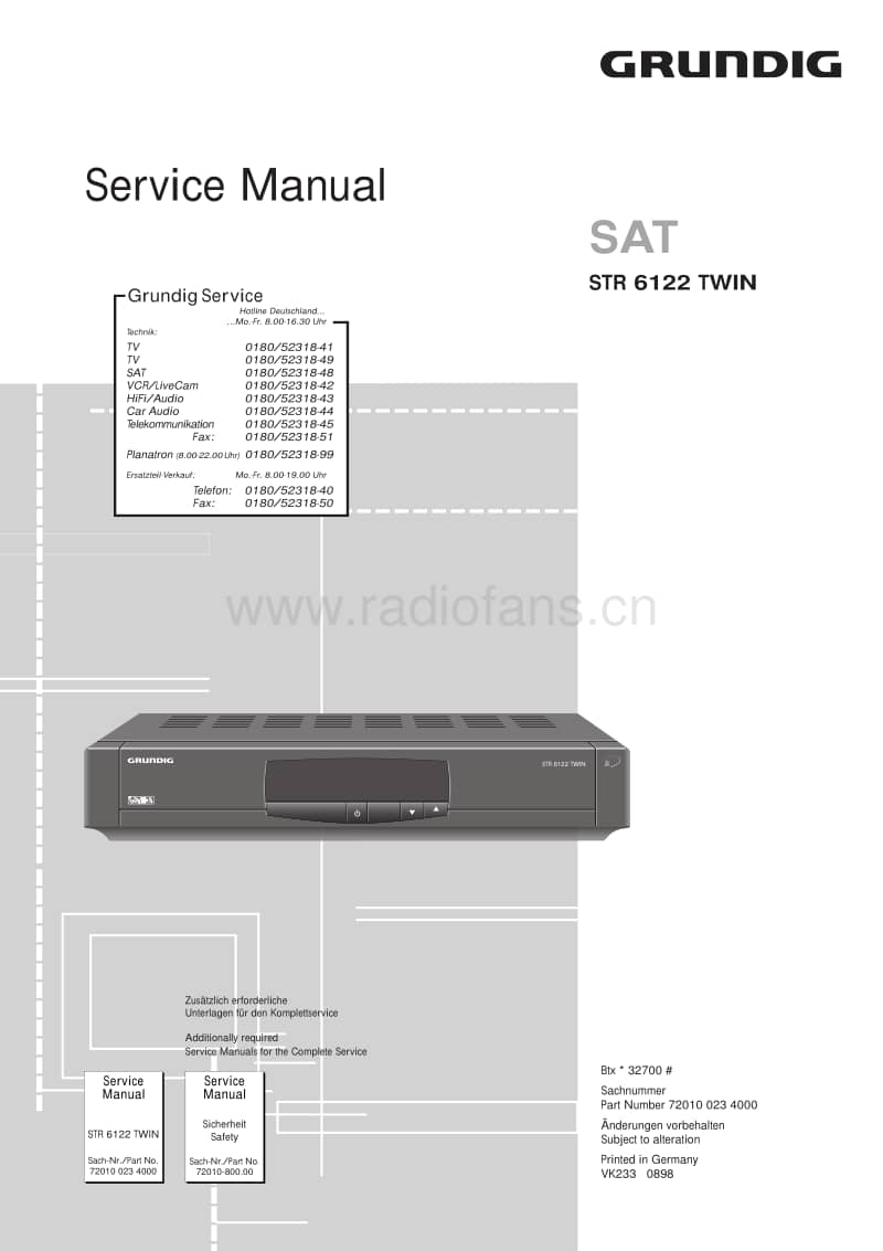 Grundig-STR-6122-TWIN-Service-Manual电路原理图.pdf_第1页