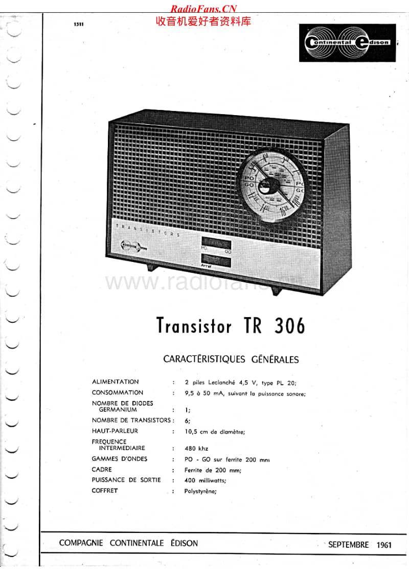 Continental-Edison-TR-306-Schematic电路原理图.pdf_第1页