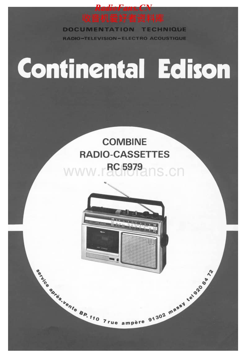 Continental-Edison-RC-5079-Service-Manual电路原理图.pdf_第1页