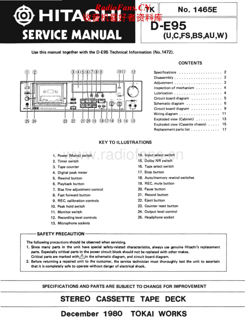 Hitachi-DE-95-Service-Manual电路原理图.pdf_第1页