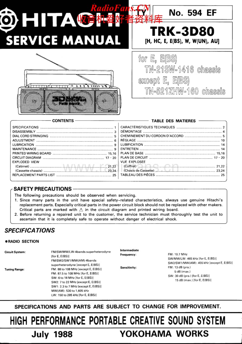 Hitachi-TRK-3-D-80-Service-Manual电路原理图.pdf_第1页