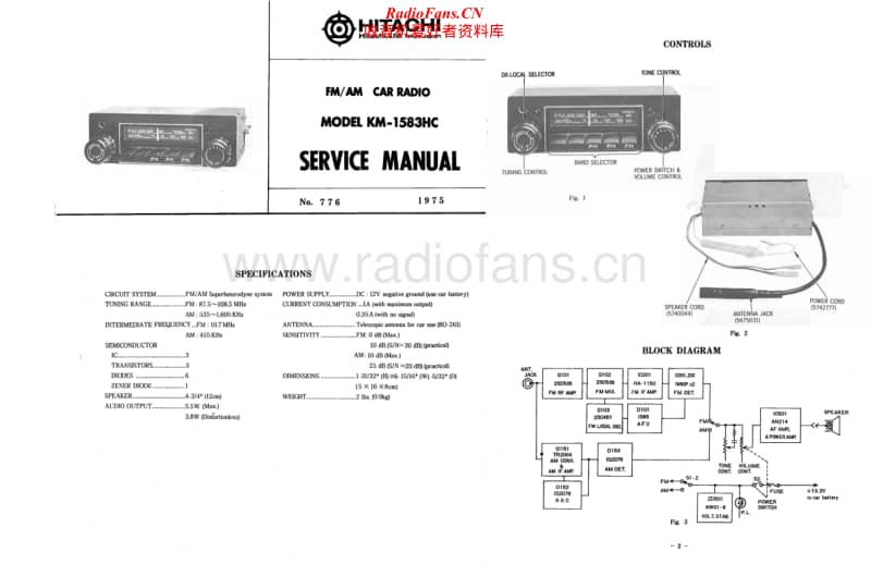 Hitachi-KM-1583-HC-Service-Manual电路原理图.pdf_第1页