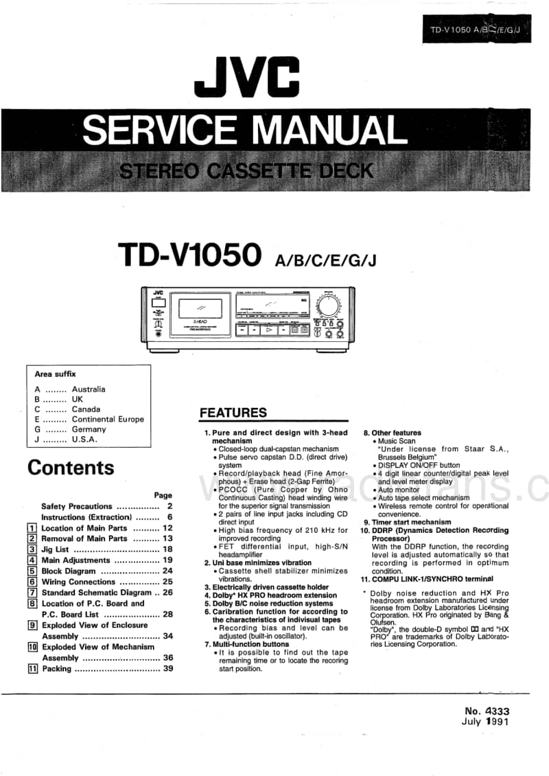Jvc-TDV-1050-Service-Manual电路原理图.pdf_第1页