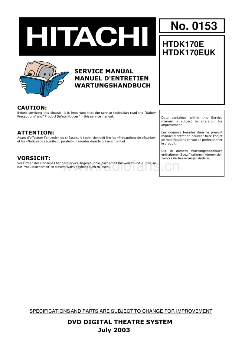 Hitachi-HTDK-170-Service-Manual电路原理图.pdf_第1页