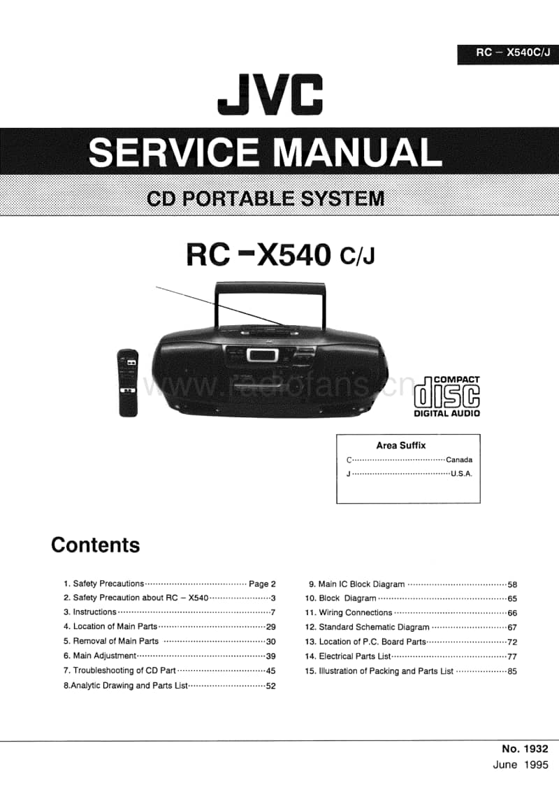 Jvc-RCX-540-Service-Manual电路原理图.pdf_第1页