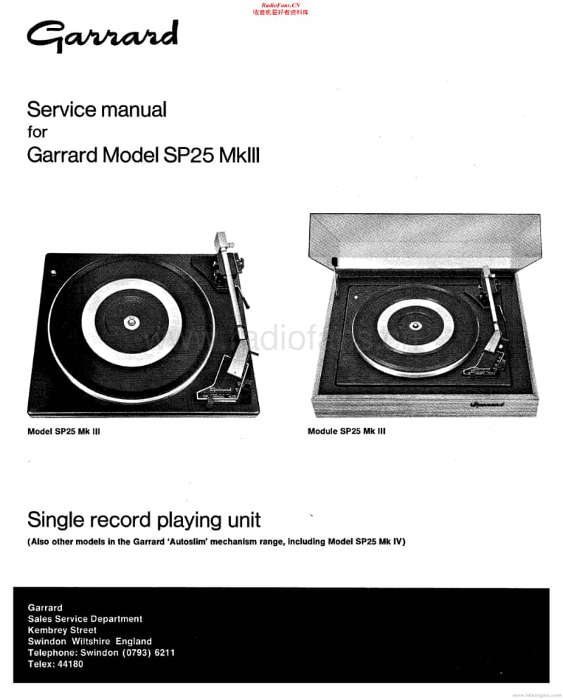 Garrard-SP-25-Mk3-Service-Manual电路原理图.pdf_第1页