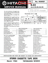 Hitachi-DE-4-Service-Manual电路原理图.pdf