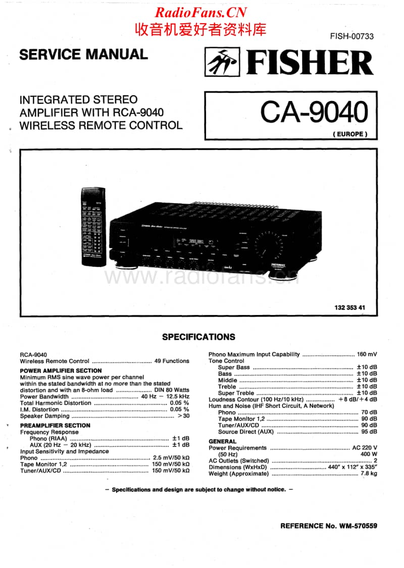 Fisher-CA-9040-Service-Manual电路原理图.pdf_第1页