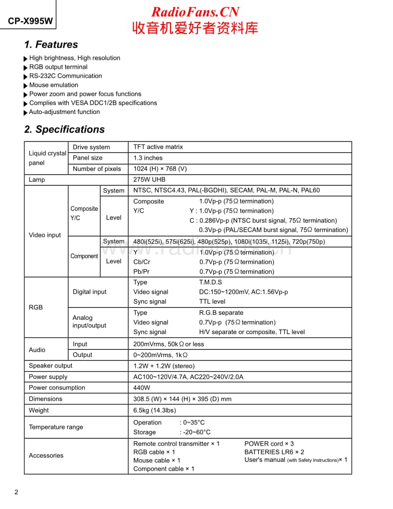 Hitachi-CP-X995-W-Service-Manual电路原理图.pdf_第2页