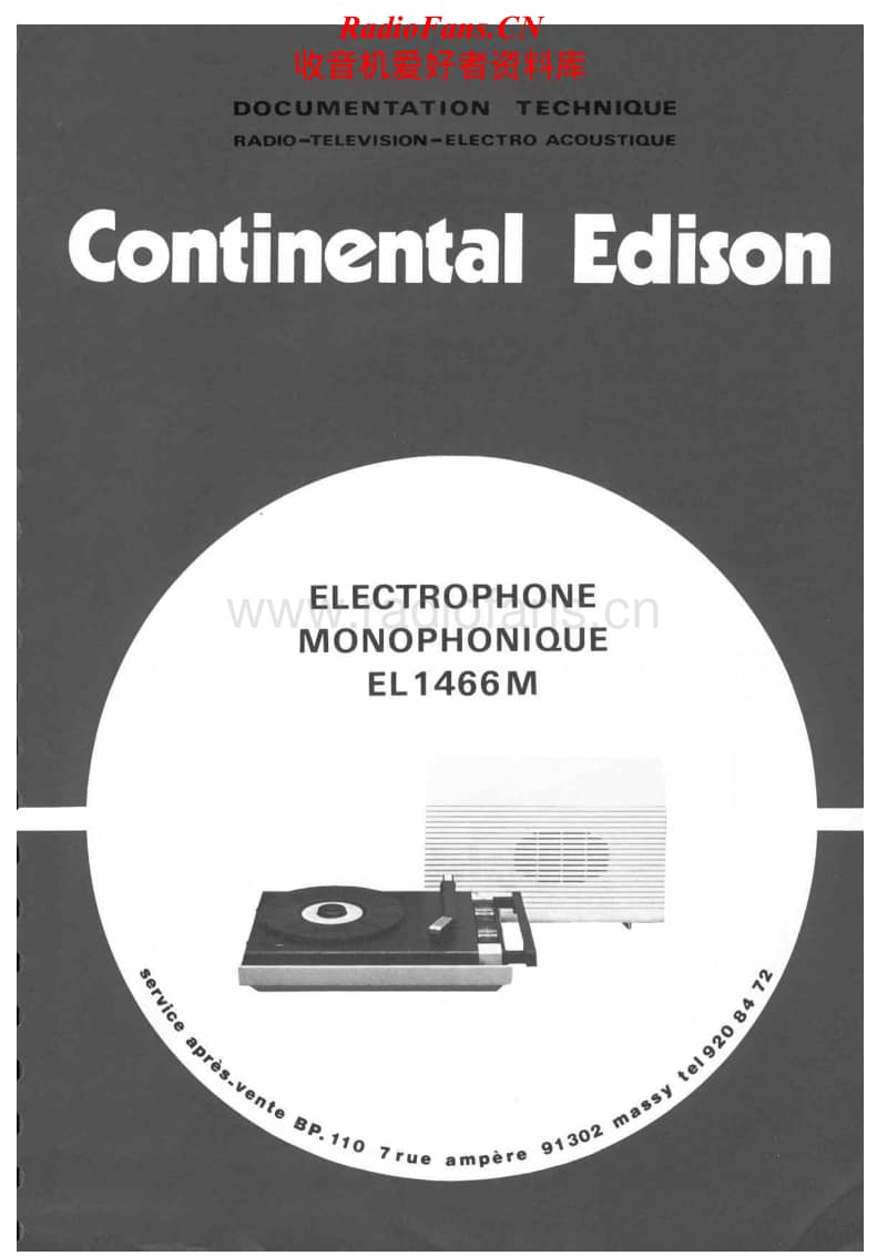 Continental-Edison-EL-1466-M-Service-Manual电路原理图.pdf_第1页