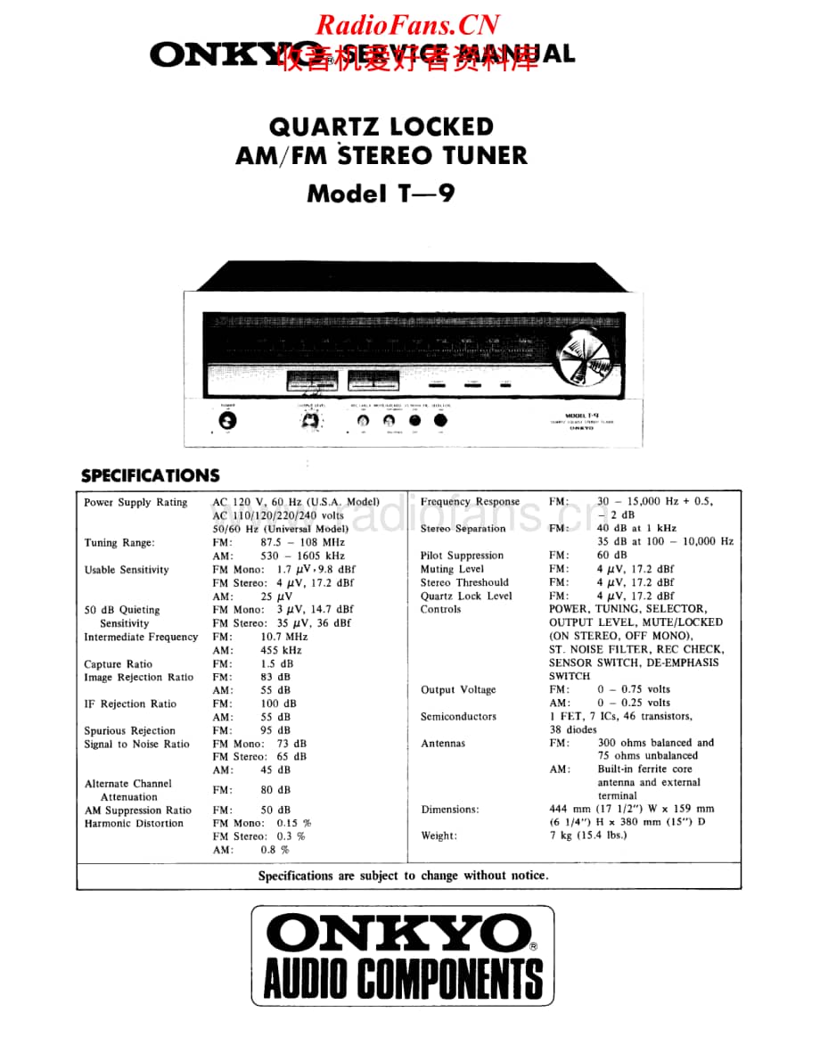 Onkyo-T9-tun-sm维修电路原理图.pdf_第1页