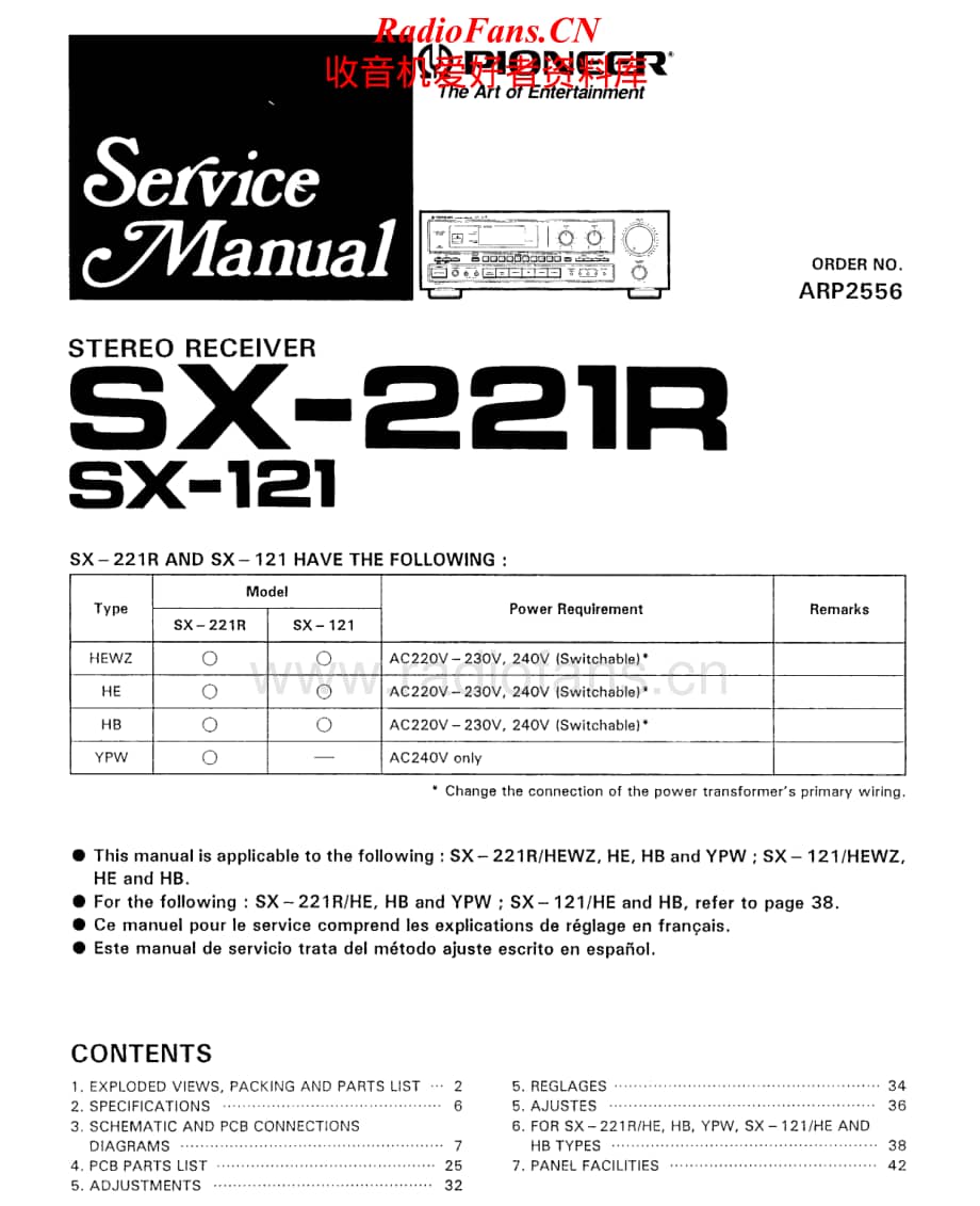 Pioneer-SX121-rec-sm维修电路原理图.pdf_第1页