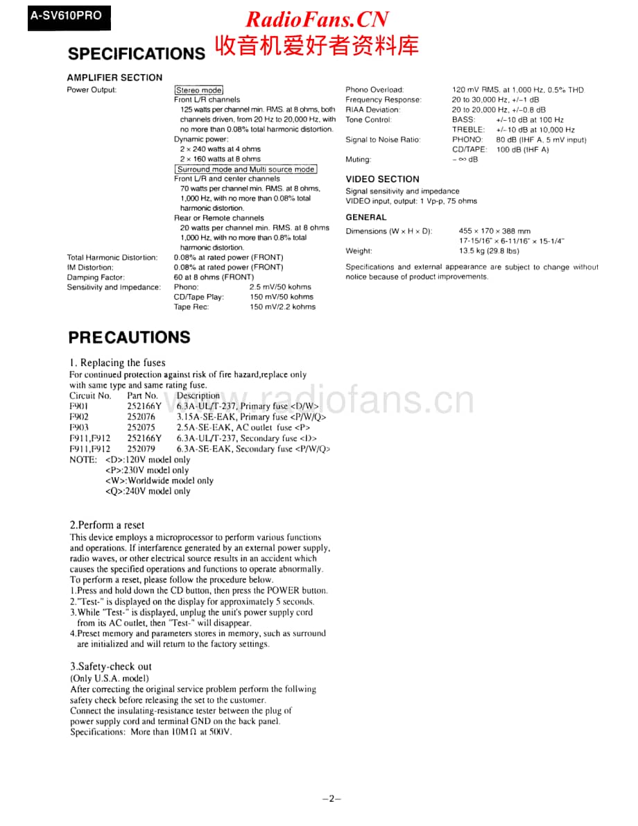 Onkyo-ASV610PRO-avr-sm维修电路原理图.pdf_第2页