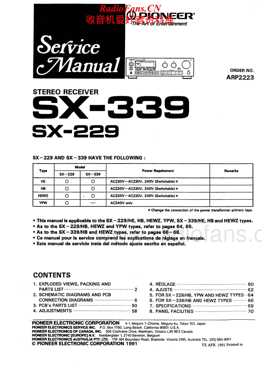 Pioneer-SX229-rec-sm维修电路原理图.pdf_第1页