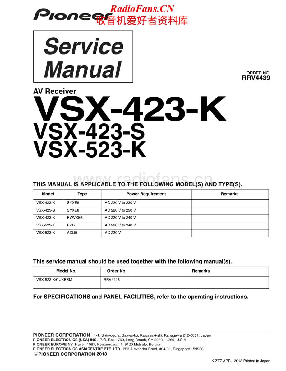 Pioneer-VSX423K-avr-sm维修电路原理图.pdf_第1页