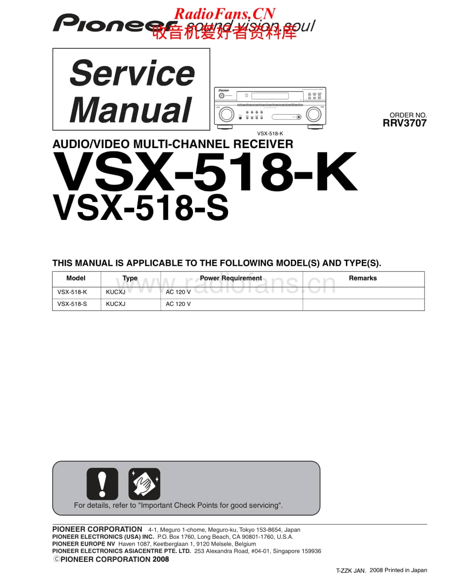 Pioneer-SX518K-rec-sm维修电路原理图.pdf_第1页