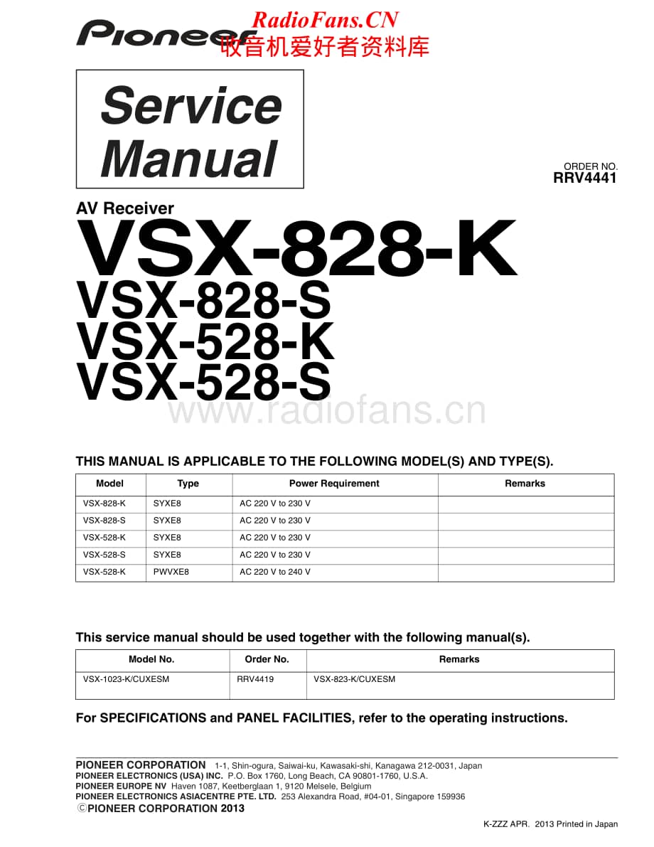 Pioneer-VSX528K-avr-sm维修电路原理图.pdf_第1页