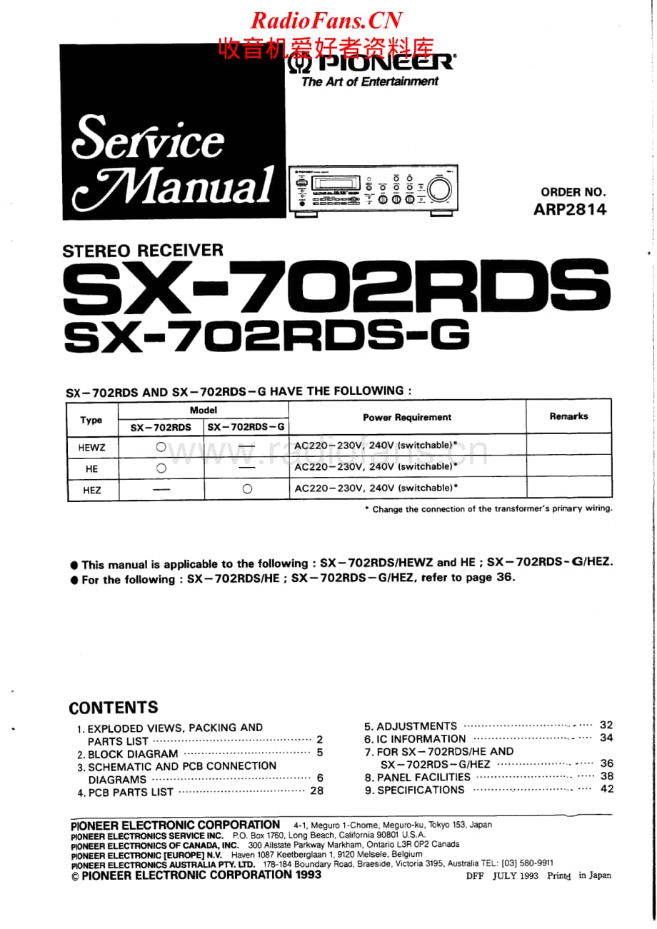 Pioneer-SX702RDS-rec-sm维修电路原理图.pdf_第1页