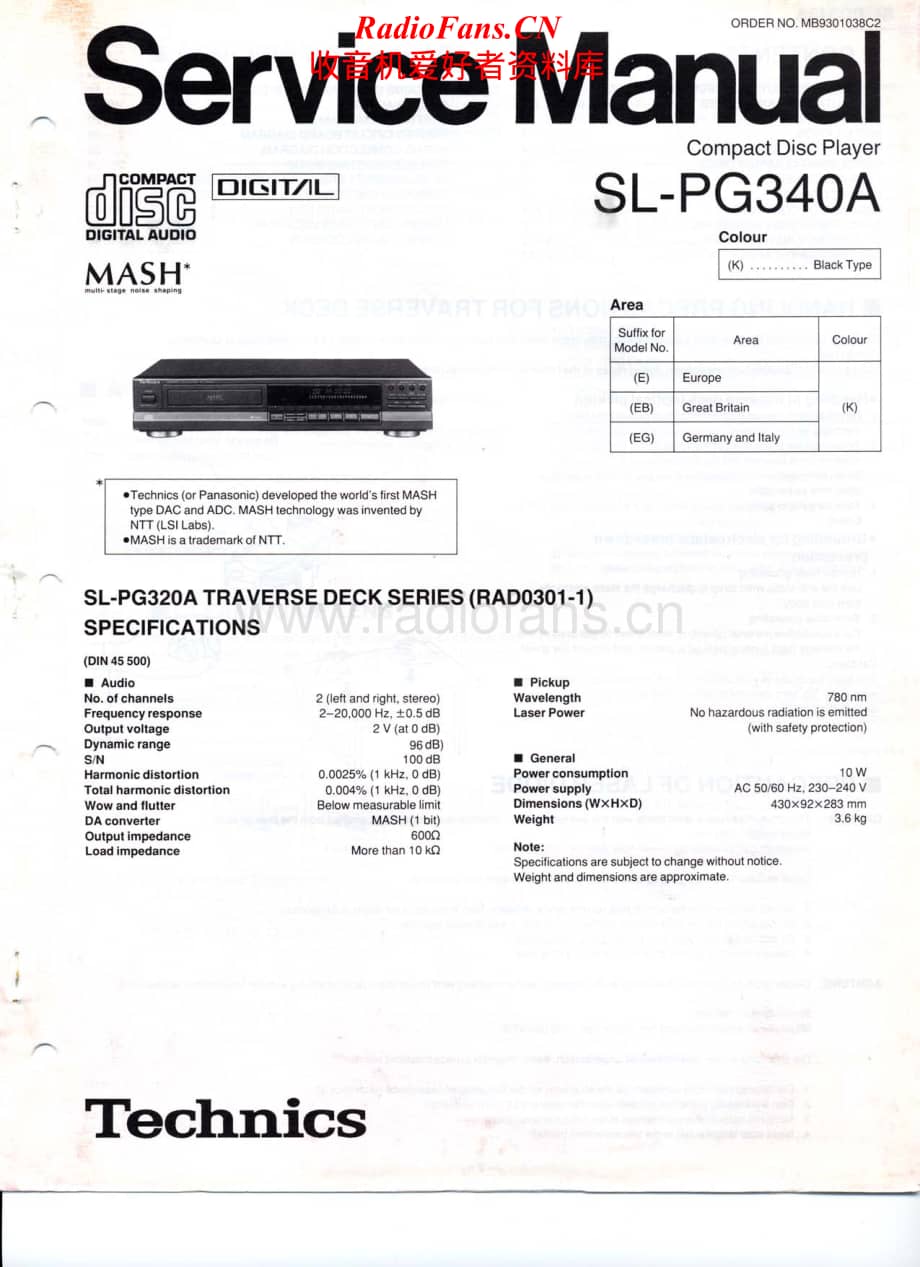 Technics-SLPG340A-cd-sm维修电路原理图.pdf_第1页