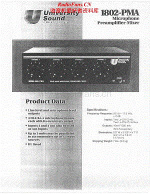UniversitySound-1802PMA-pre-sm维修电路原理图.pdf