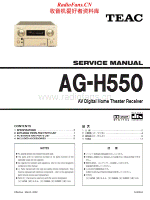 Teac-AGH550-av-sm维修电路原理图.pdf
