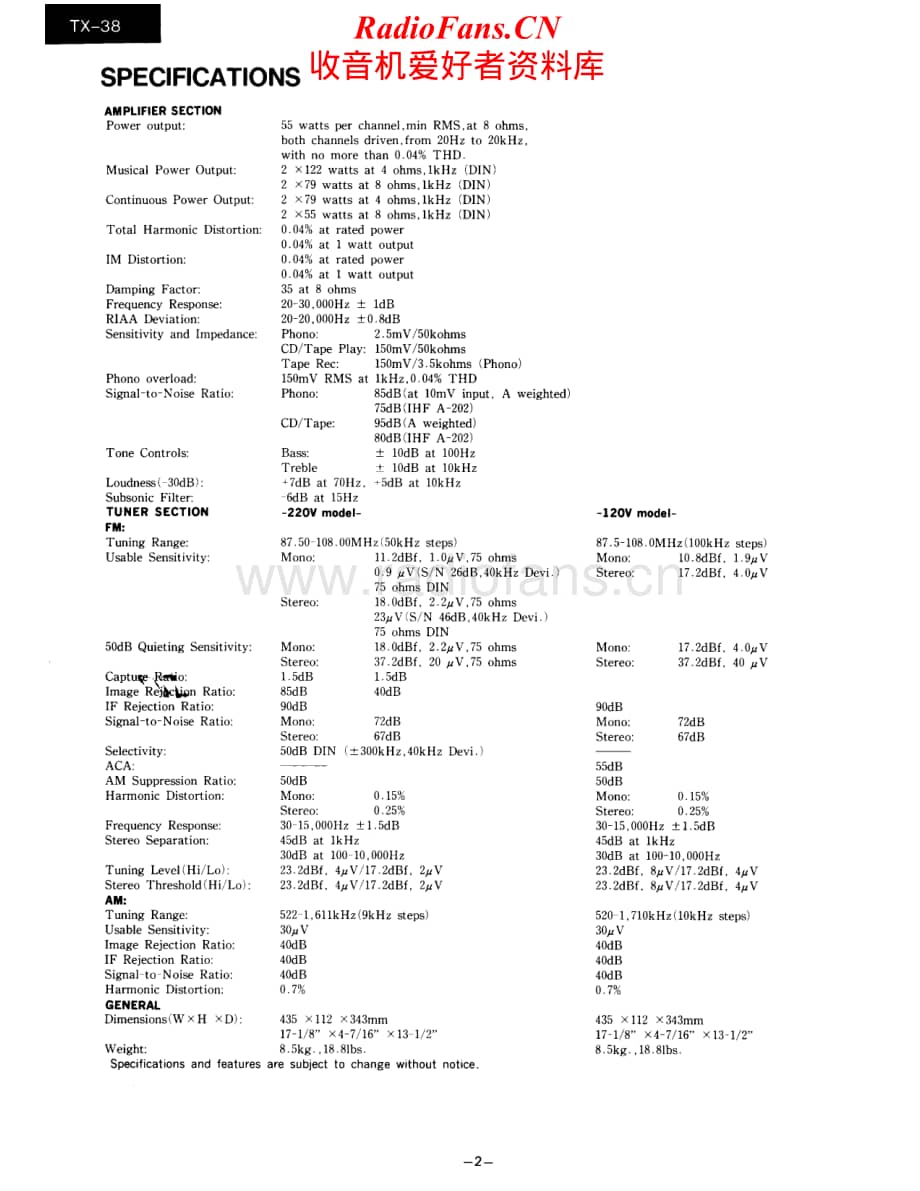 Onkyo-TX38-rec-sm维修电路原理图.pdf_第2页