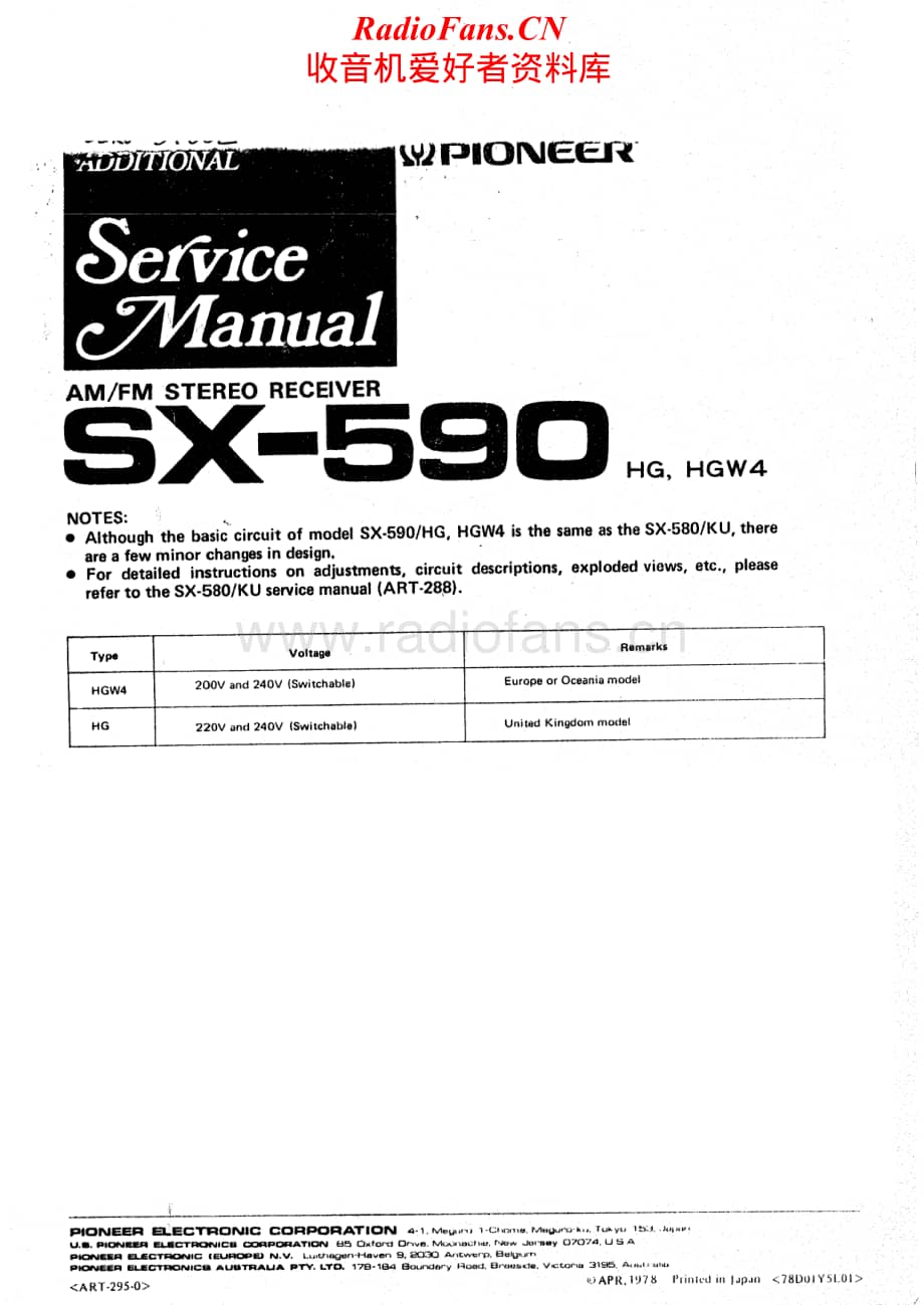 Pioneer-SX590-rec-sm维修电路原理图.pdf_第1页