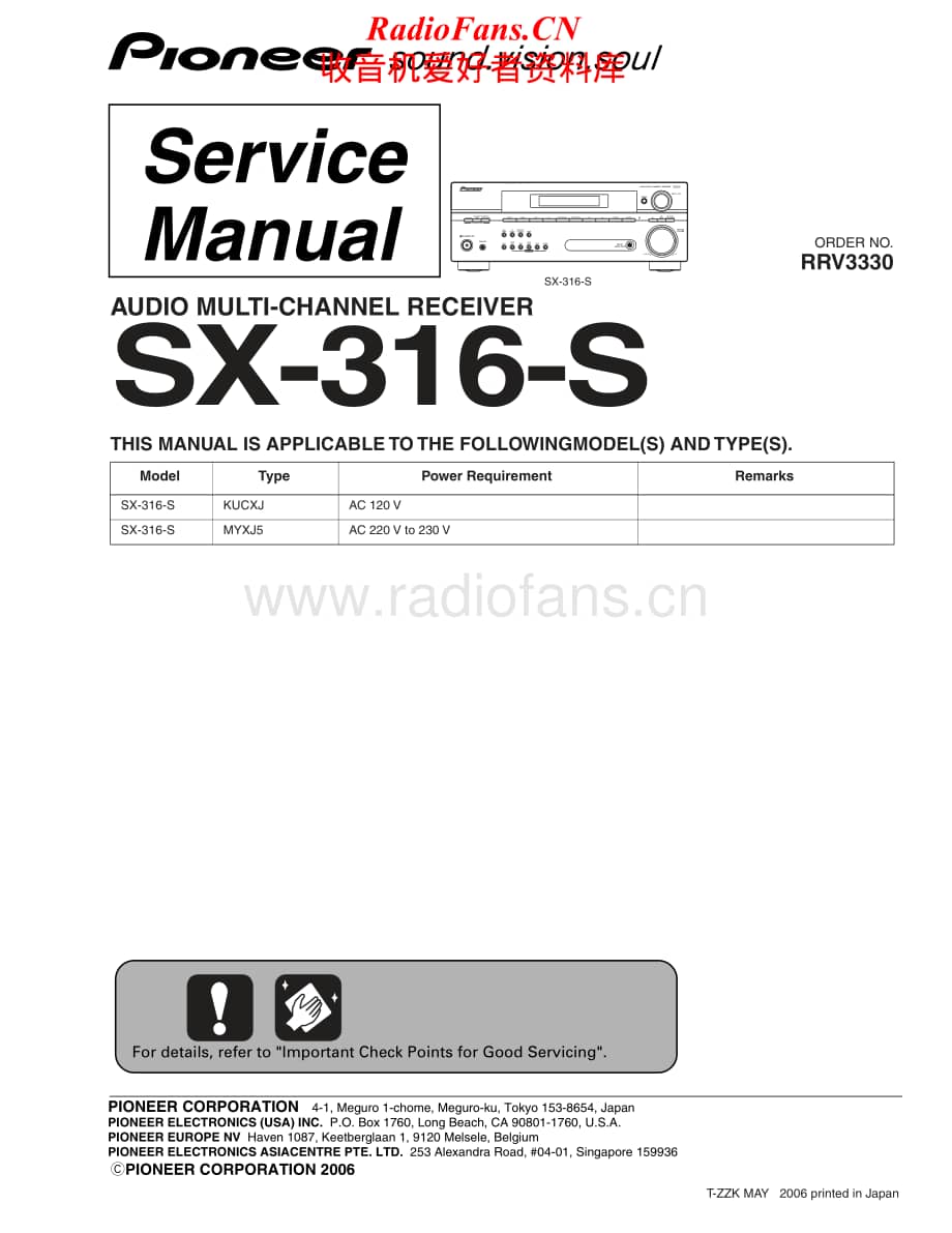 Pioneer-SX316S-avr-sm1维修电路原理图.pdf_第1页