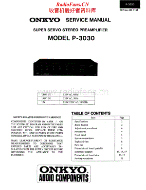 Onkyo-P3030-pre-sm维修电路原理图.pdf