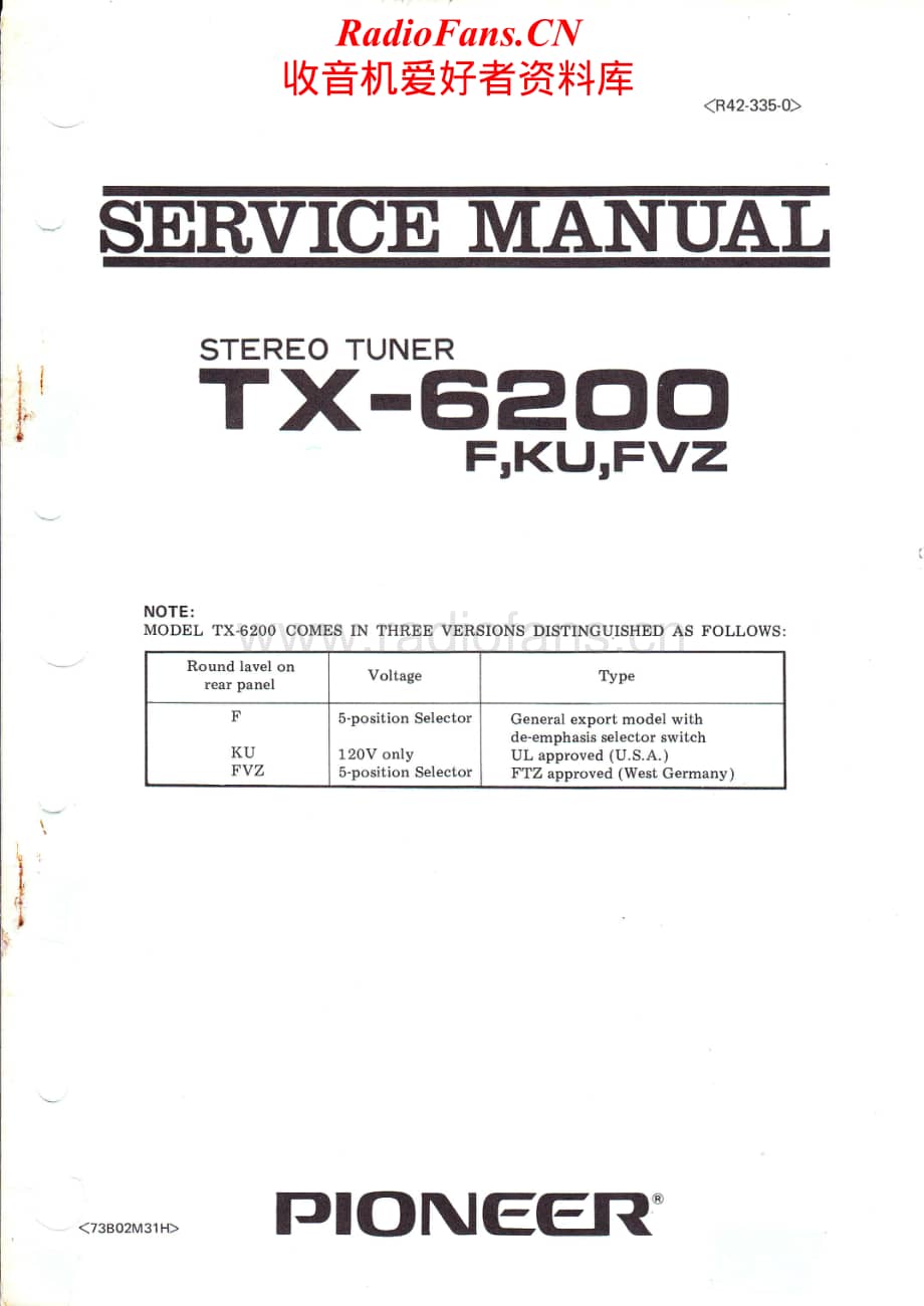 Pioneer-TX6200FVZ-tun-sm维修电路原理图.pdf_第1页
