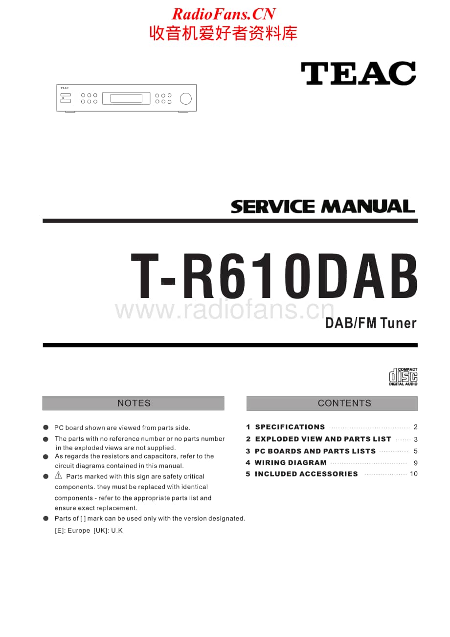 Teac-TR610DAB-tun-sm维修电路原理图.pdf_第1页