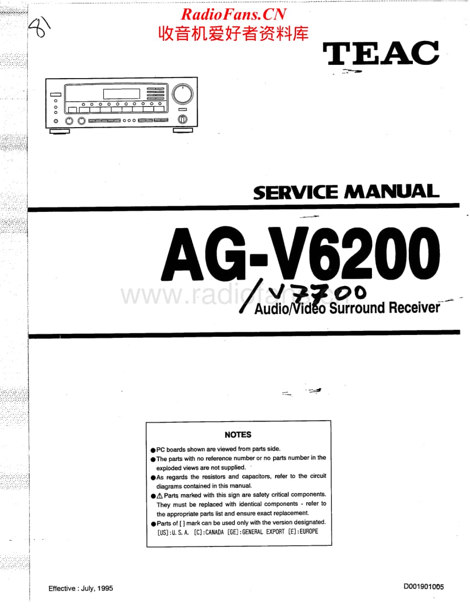 Teac-AGV7700-rec-sm维修电路原理图.pdf_第1页
