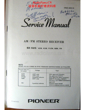 Pioneer-SX525-rec-sm维修电路原理图.pdf