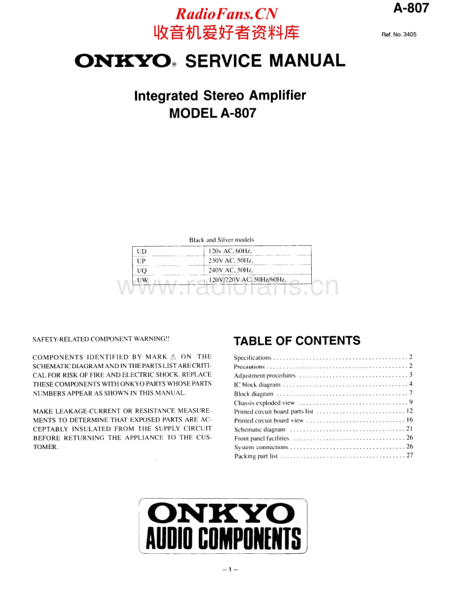 Onkyo-A807-int-sm维修电路原理图.pdf_第1页