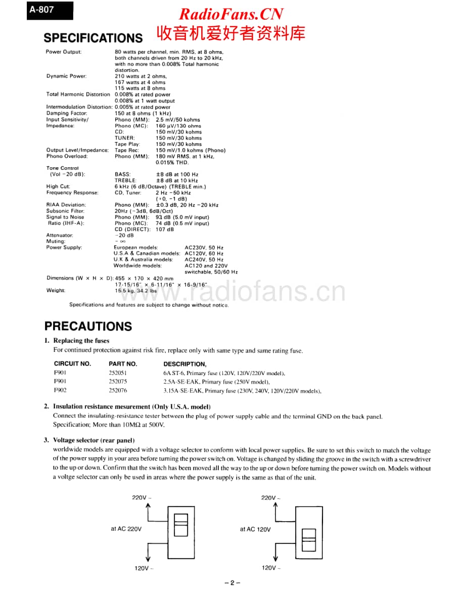 Onkyo-A807-int-sm维修电路原理图.pdf_第2页