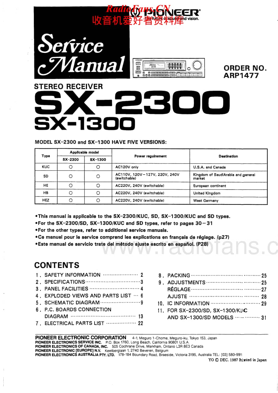 Pioneer-SX1300-rec-sm维修电路原理图.pdf_第1页