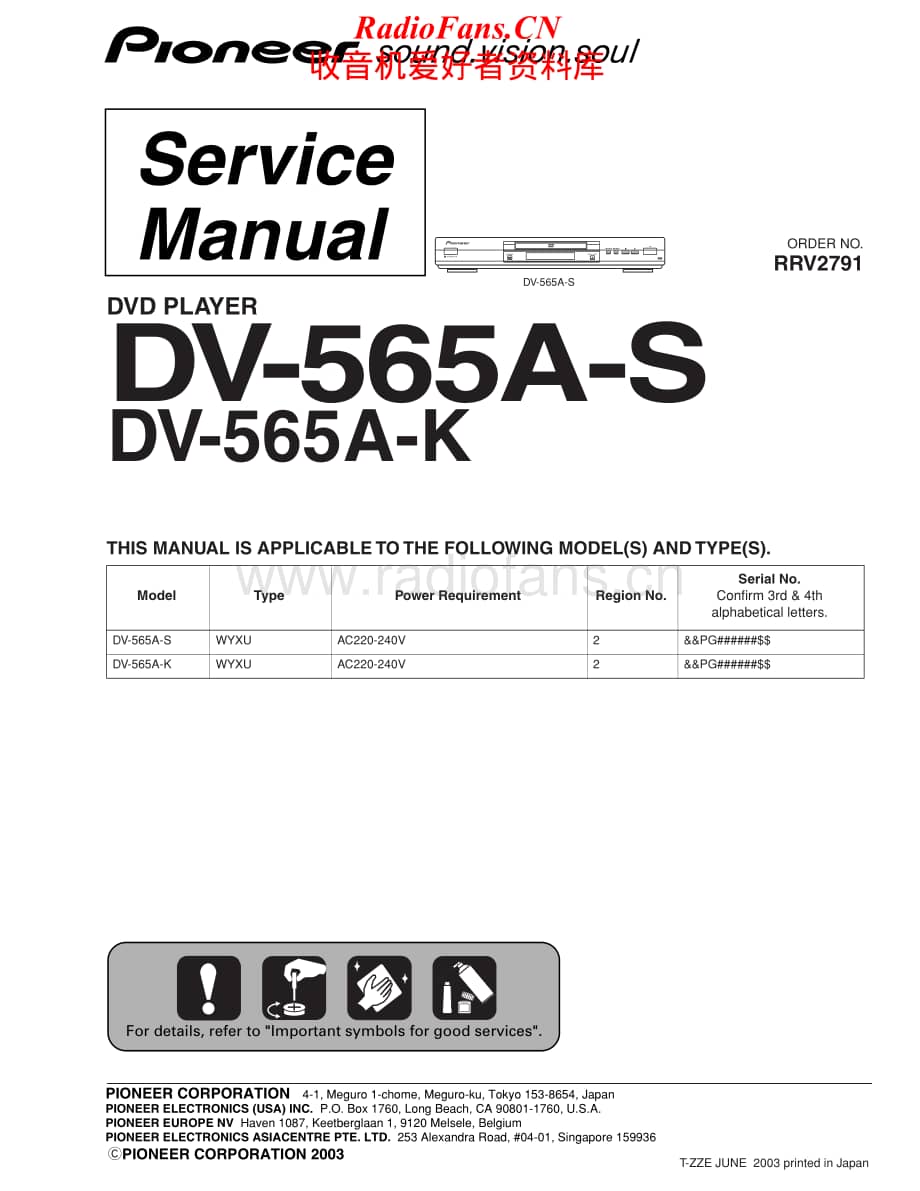 Pioneer-DV565A-dvd-sm维修电路原理图.pdf_第1页