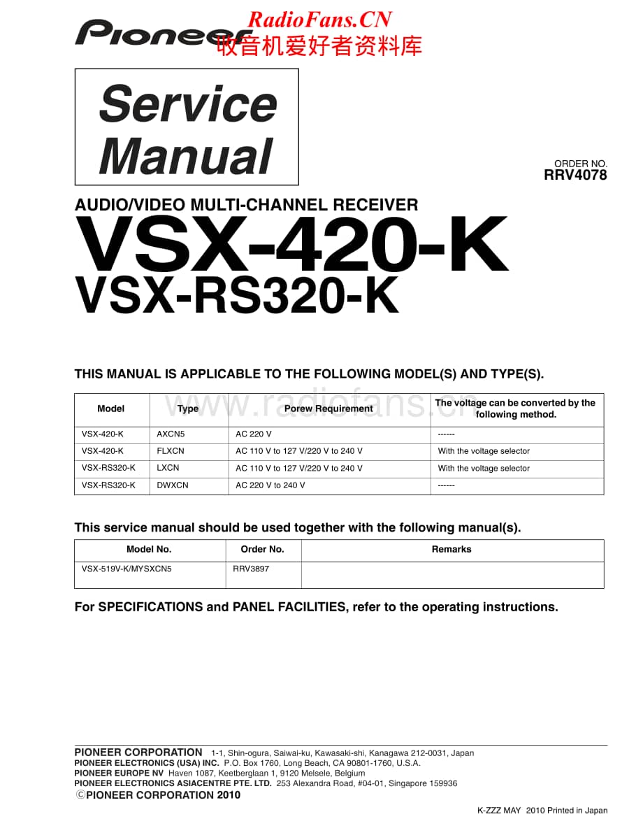 Pioneer-VSXRS320K-avr-sm维修电路原理图.pdf_第1页