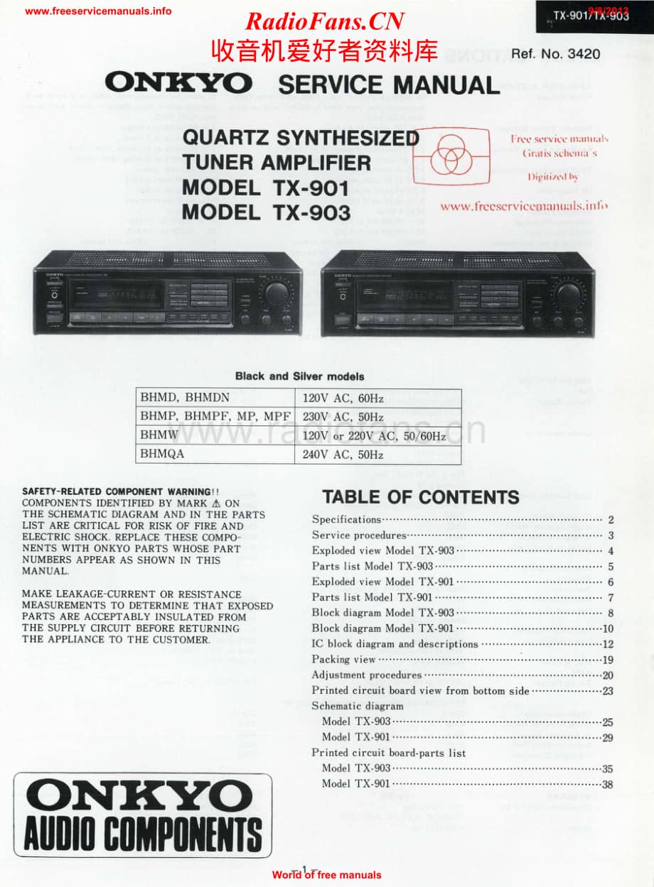 Onkyo-TX903-rec-sch维修电路原理图.pdf_第1页